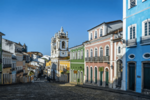 Image representing the historic center in the city of Salvador de Bahia in Brazil on a sunny day.