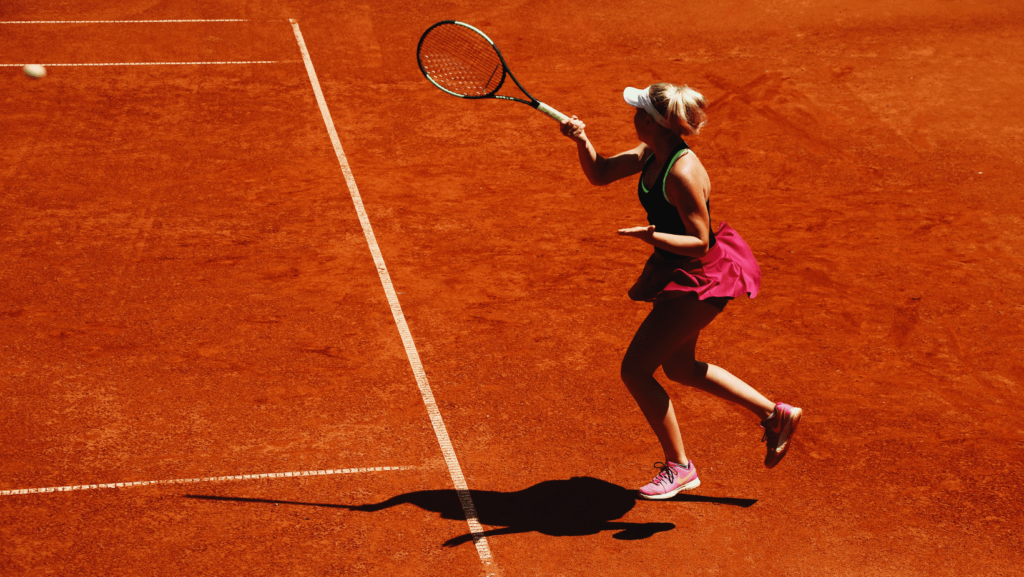 A tennis player during the Rio Open tournament in Rio de Janeiro, Brazil.