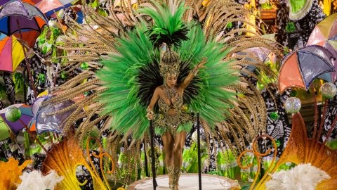 Picture of the Samba Parade at Sambodromo during the Carnival in Rio de Janeiro, Brazil
