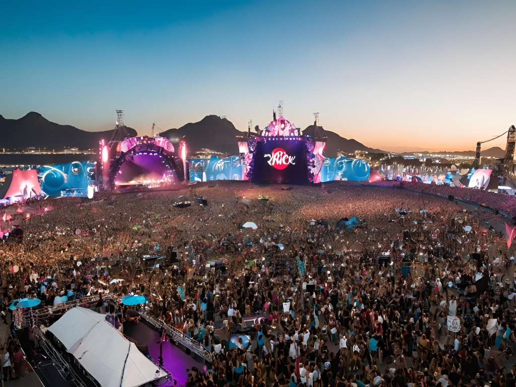 vista aérea do festival Rock in Rio