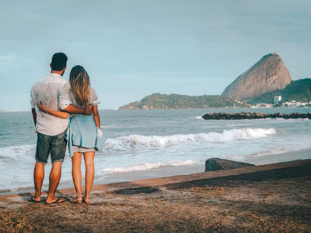 couple of travelers in Rio de Janeiro, Brazil.