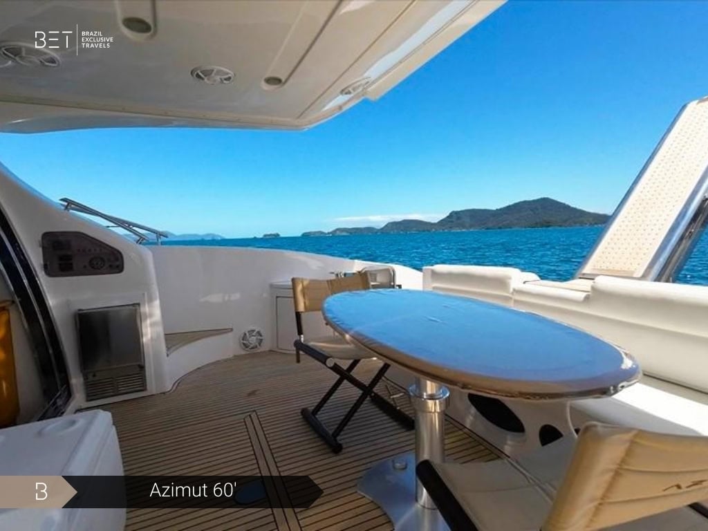 Azimut 60 luxury yacht available for rental in Angra's stunning coastline.