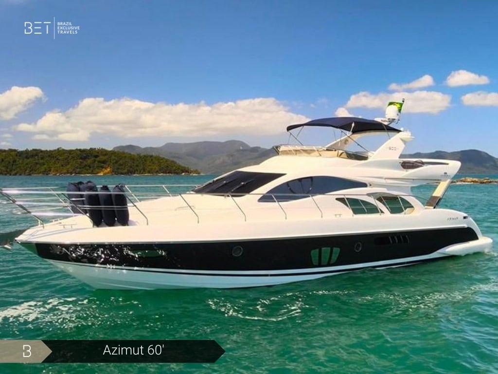 Azimut 60 luxury yacht available for rental in Angra's stunning coastline.