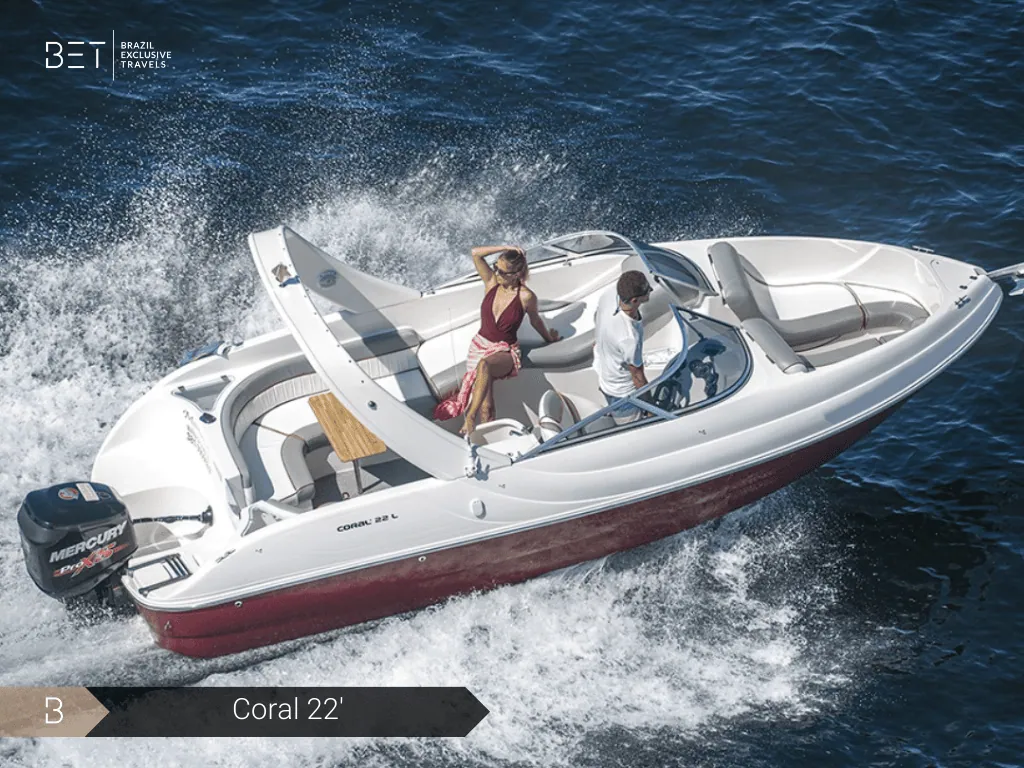 Coral 22 yacht rental in Rio, perfect for a quick coastal escape.
