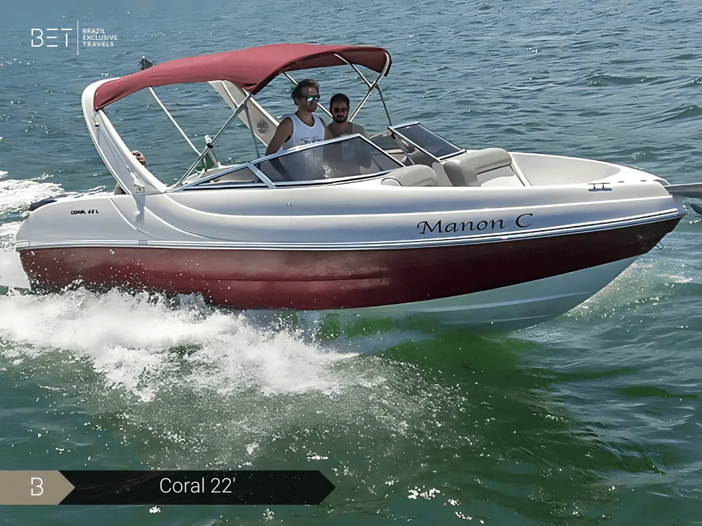 Coral 22 yacht rental in Rio, perfect for a quick coastal escape.