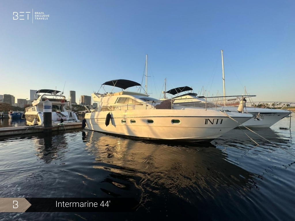 Intermarine 44 yacht rental in Rio for ultimate comfort and style.