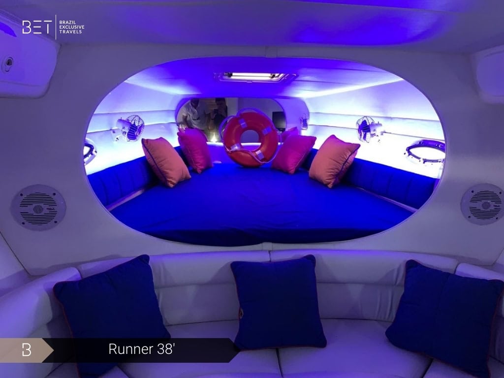 Runner 38 yacht rental in Angra for exciting group outings.