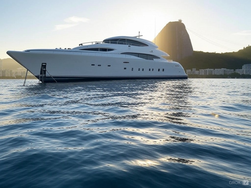 A luxury yacht in Rio de Janeiro, Brazil.