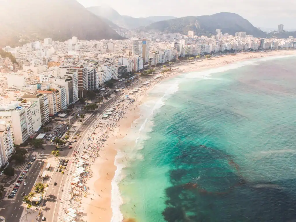 Drone view of Rio de Janeiro, Brazil.