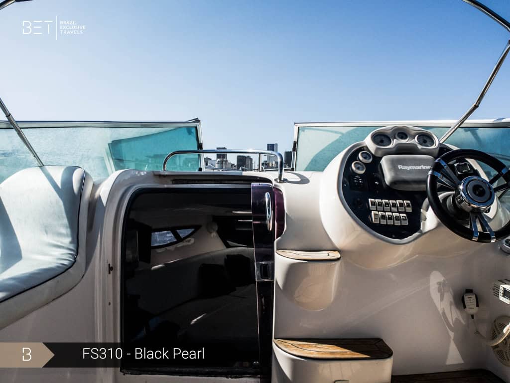 Boat for rental in Rio de Janeiro, Brazil.