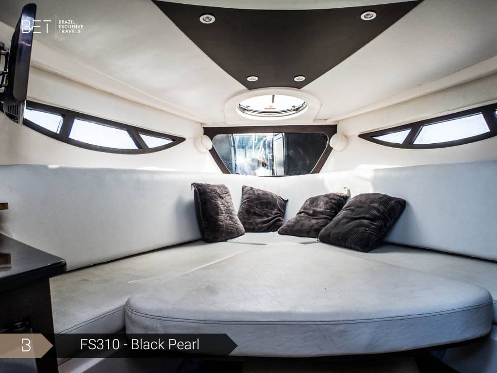 Boat for rental in Rio de Janeiro, Brazil.