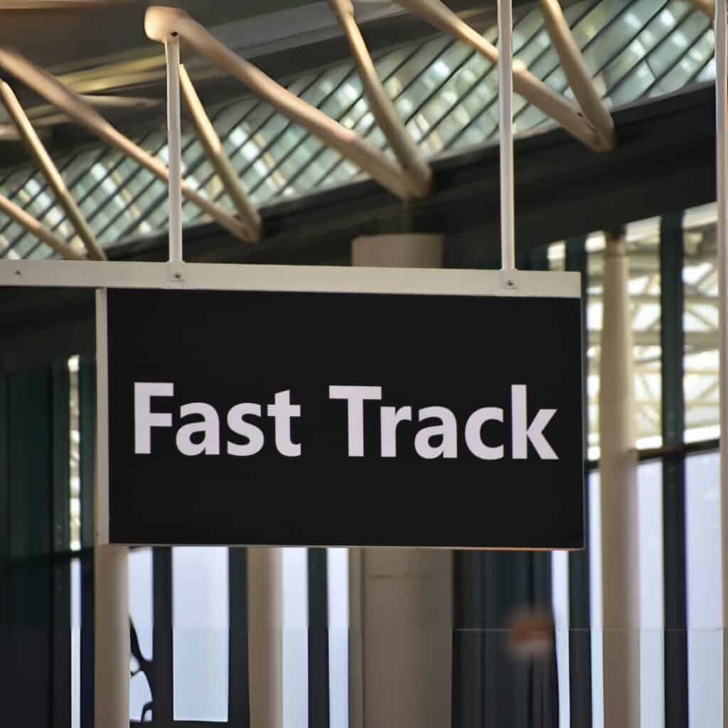 Rio de Janeiro destination - Brazil exclusive travels - yacht rental (2) photo of the fast track sign in an airport in Rio de Janeiro, Brazil.