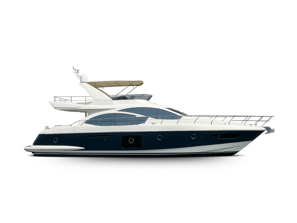 Azimut 60' navegando nas águas cristalinas de Angra dos Reis com vista para ilhas tropicais.
