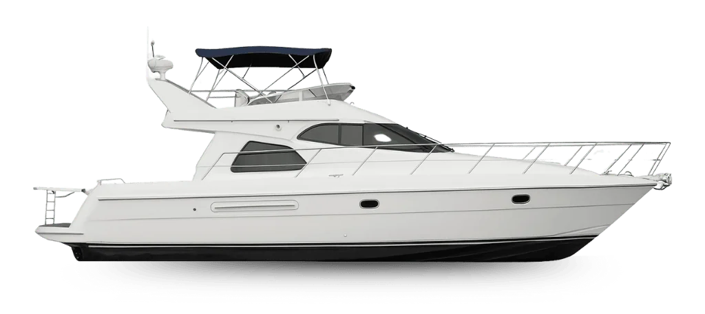 Intermarine 44' - 456px - yacht and boat rental rio de janeiro Intermarine 44' yacht side view on a transparent background