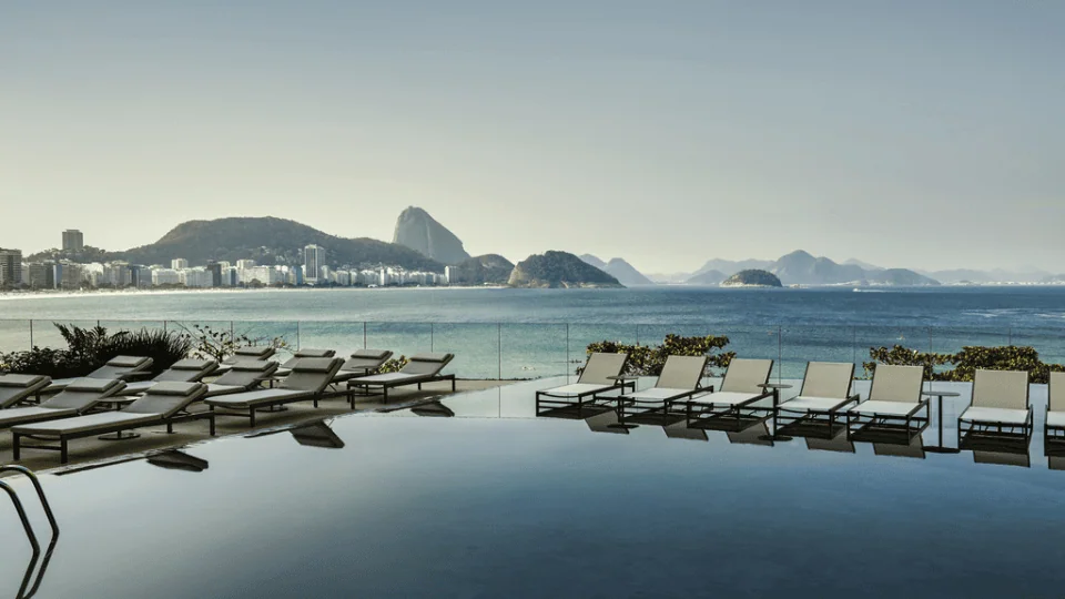 View of Copacabana Beach from the Fairmont Hotel