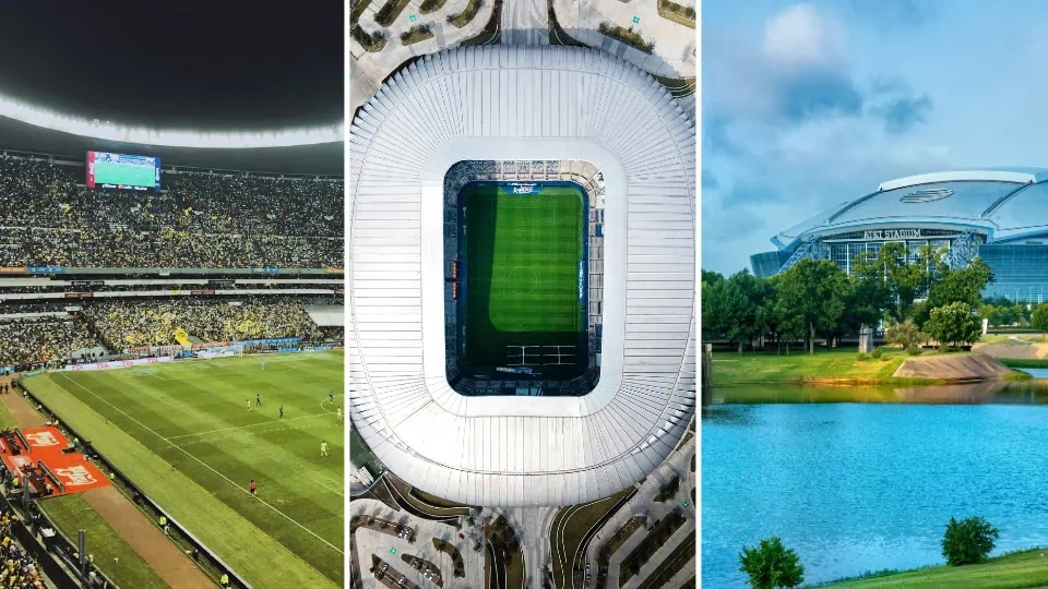Tourism in Brazil 2025 Marks a New Era for High-End TravelTourism in Brazil 2025 Marks a New Era for High-End Travel (1) Collage featuring Estadio Azteca in Mexico City, Estadio BBVA in Monterrey, and AT&T Stadium in Dallas, highlighting the Central Corridor of the 2026 World Cup.