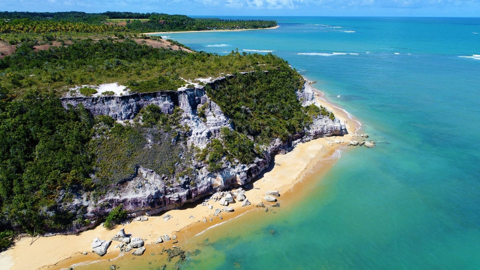15 Aerial view of Trancoso in southern Bahia highlighting the Quadrado, tropical beaches, and preserved natural landscape