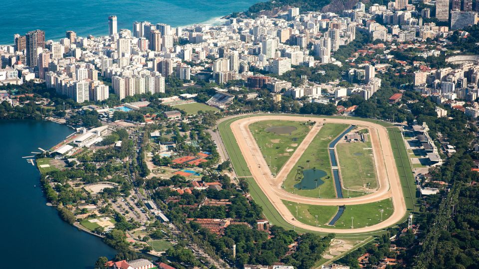 21 Aerial view of the Jockey Club Brasileiro during the Rio Open, with Leblon Beach and the Atlantic Ocean in the background