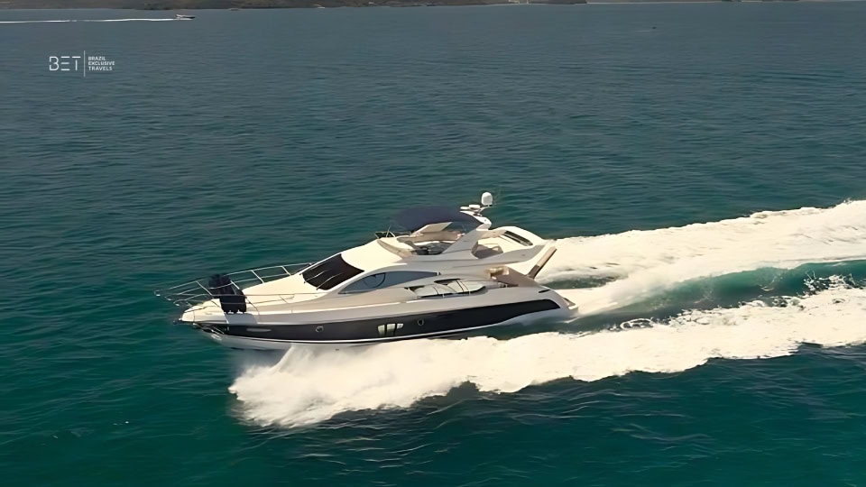 Azimut 60 luxury yacht available for rental in Angra's stunning coastline.