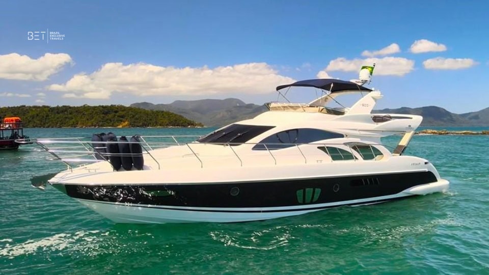 Azimut 60 luxury yacht available for rental in Angra's stunning coastline.
