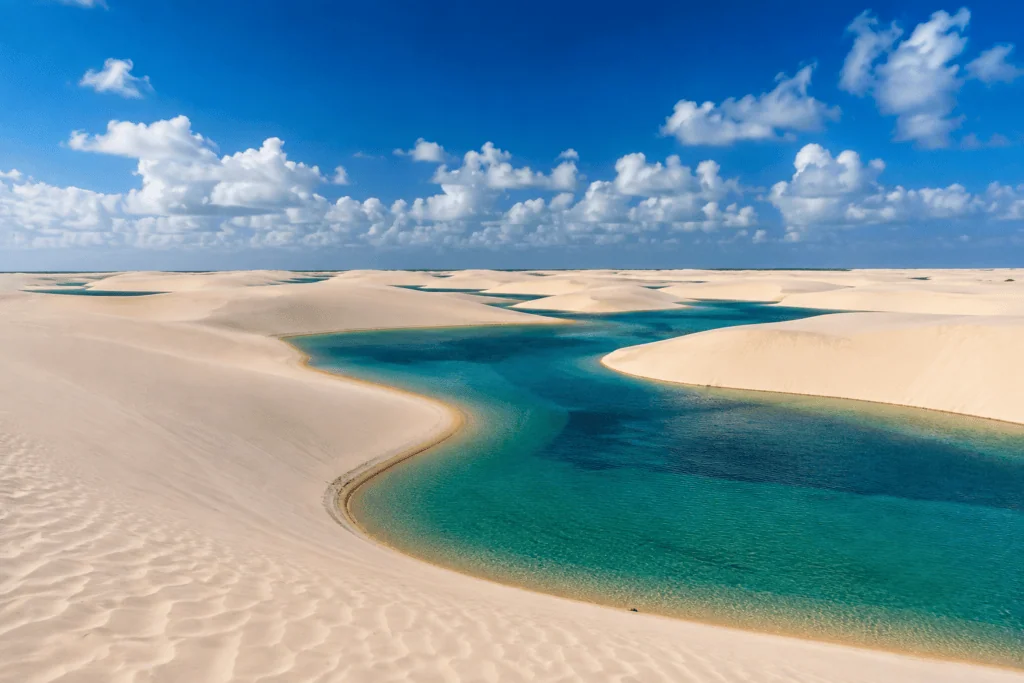 Aerial picture from lençóis Maranhenses, in Brazil