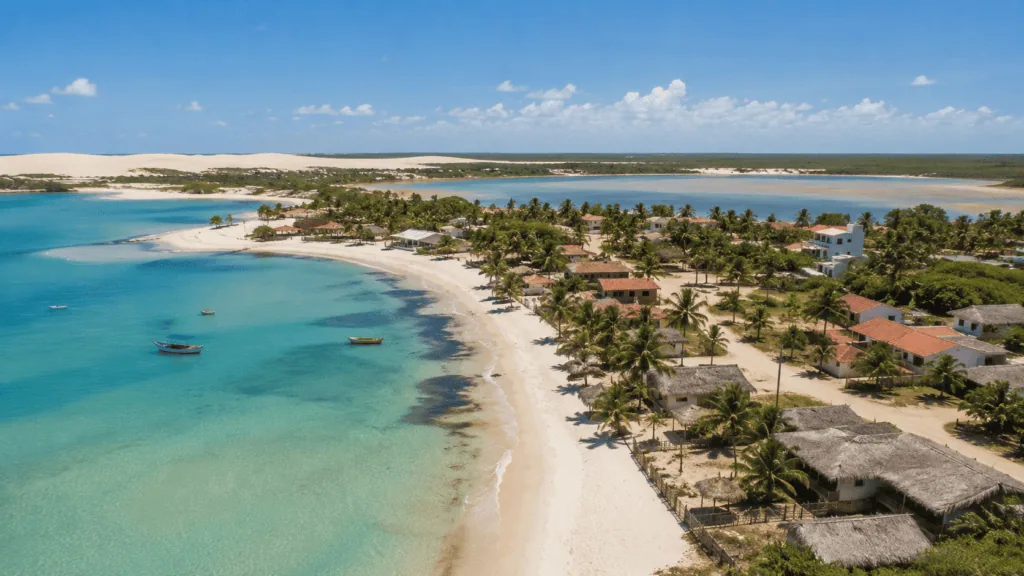 Best Time to Visit Lencois Maranhenses Weather, Lagoons and Travel Planning atins Aerial picture from Atin, close to lençóis Maranhenses, in Brazil